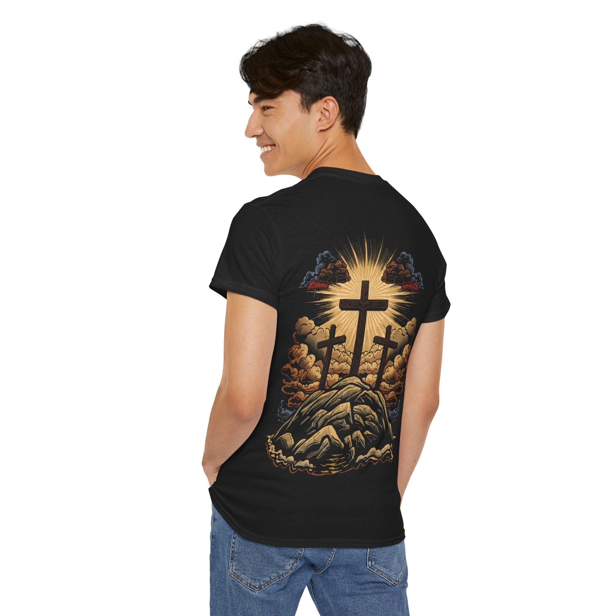 Mount Calvary Unisex Heavy Cotton Tee, Inspirational T-Shirt, Christian Apparel, Religious Gift, Everyday Wear