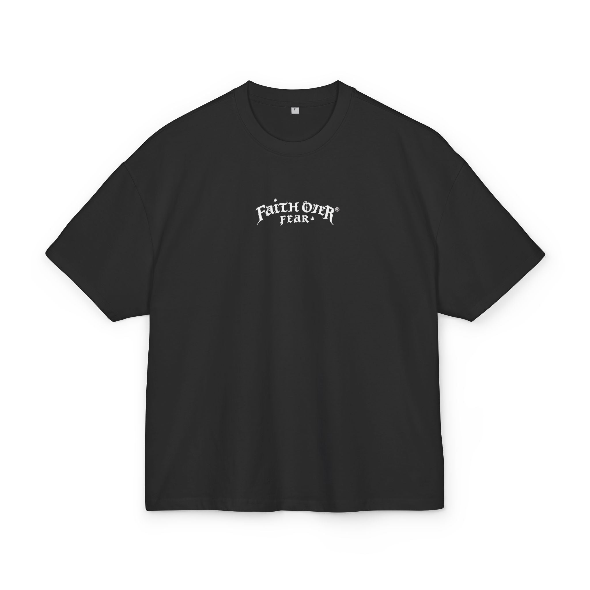 Faith Over Fear Logo - Oversized Cotton Tee