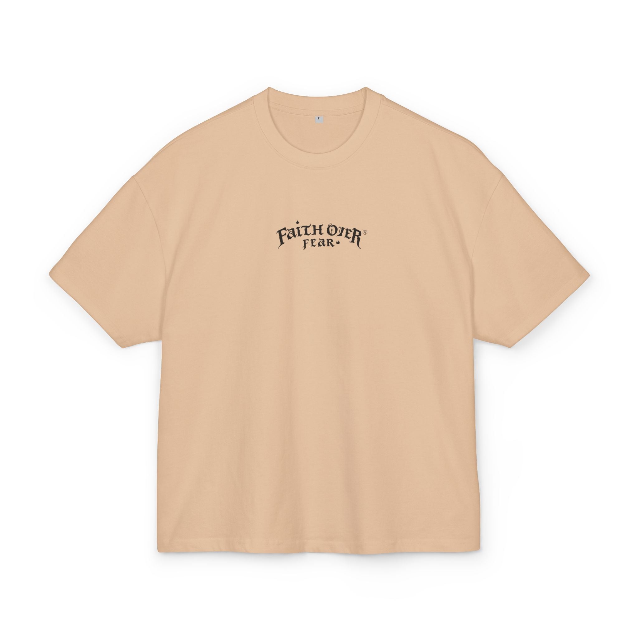Faith Over Fear Logo - Oversized Cotton Tee