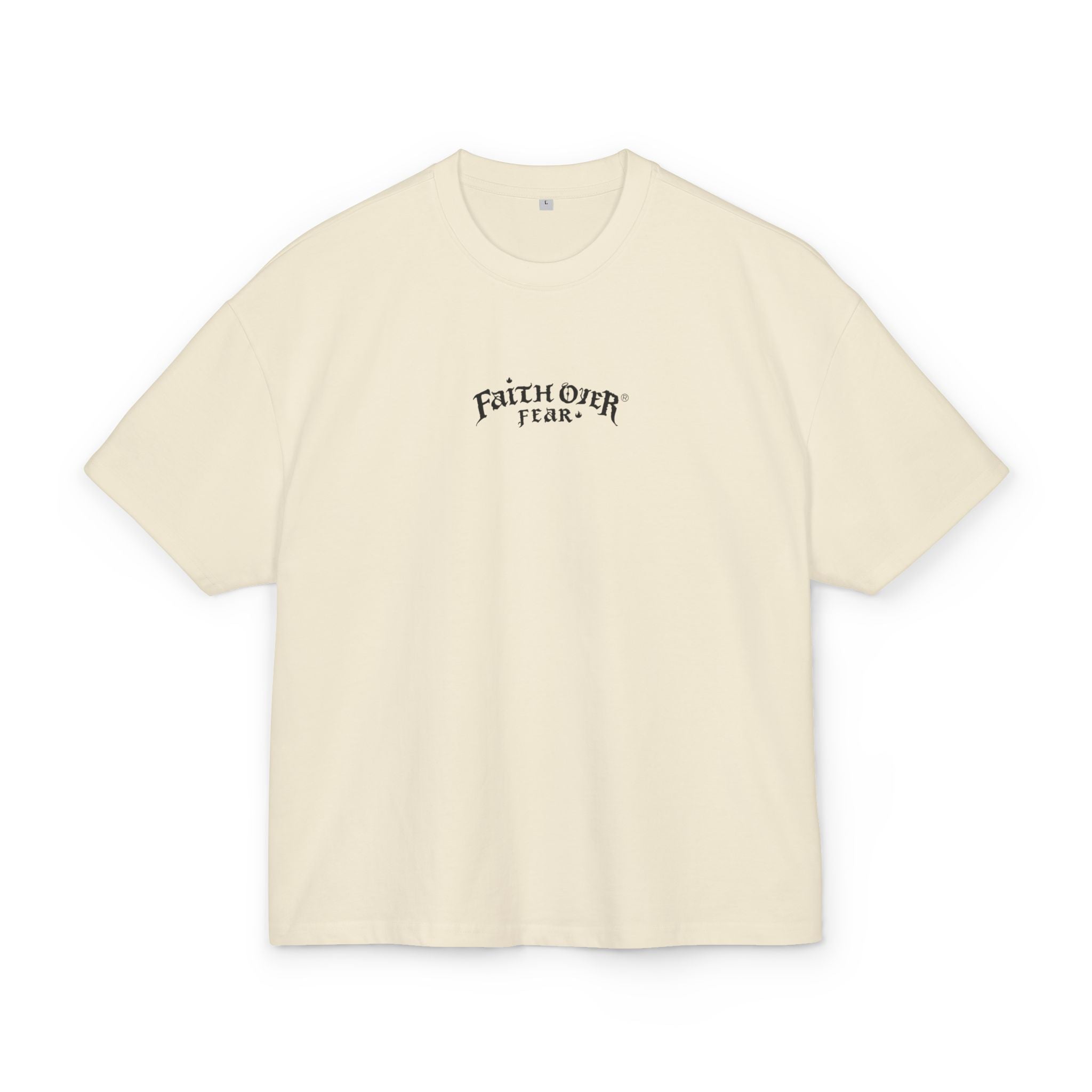 Faith Over Fear Logo - Oversized Cotton Tee
