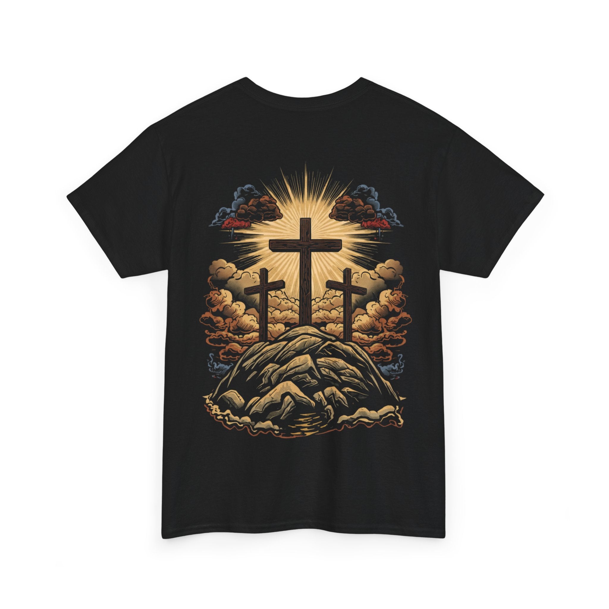 Mount Calvary Unisex Heavy Cotton Tee, Inspirational T-Shirt, Christian Apparel, Religious Gift, Everyday Wear