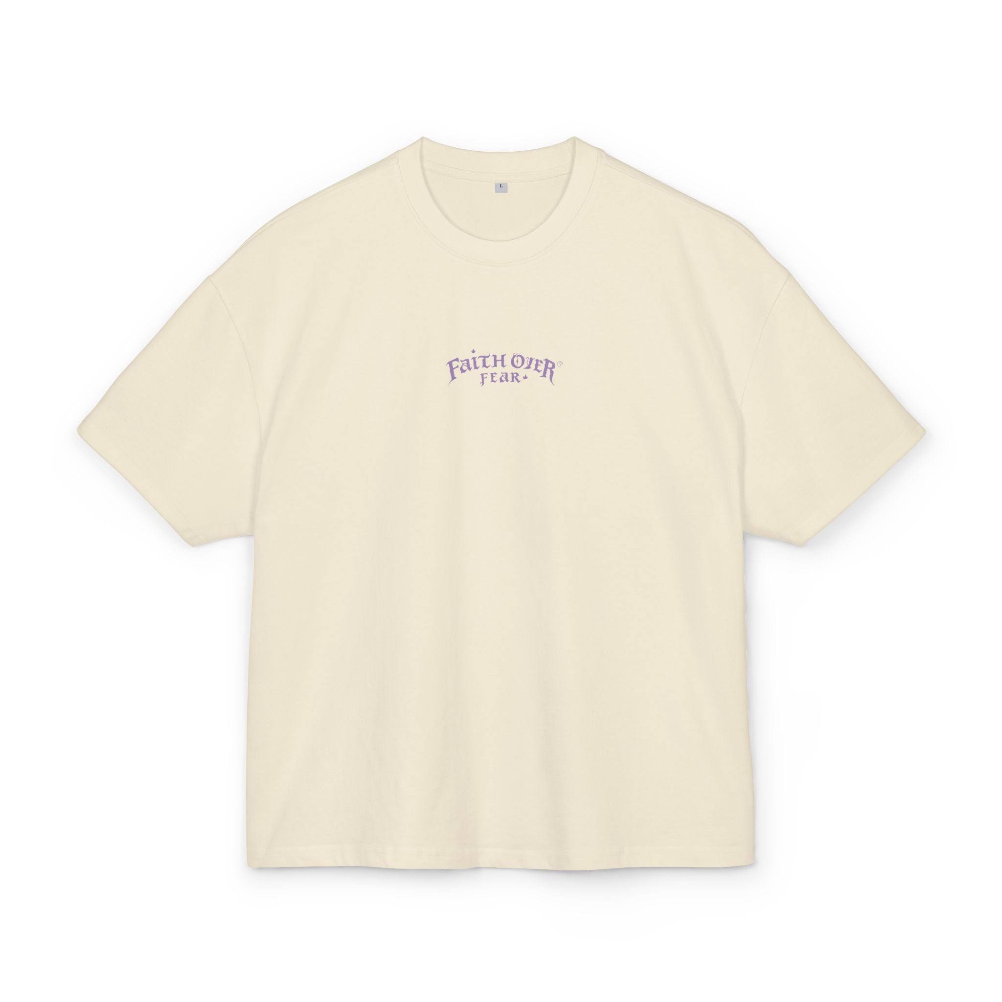 Faith Over Fear Logo (Lavendel) - Oversized Cotton Tee