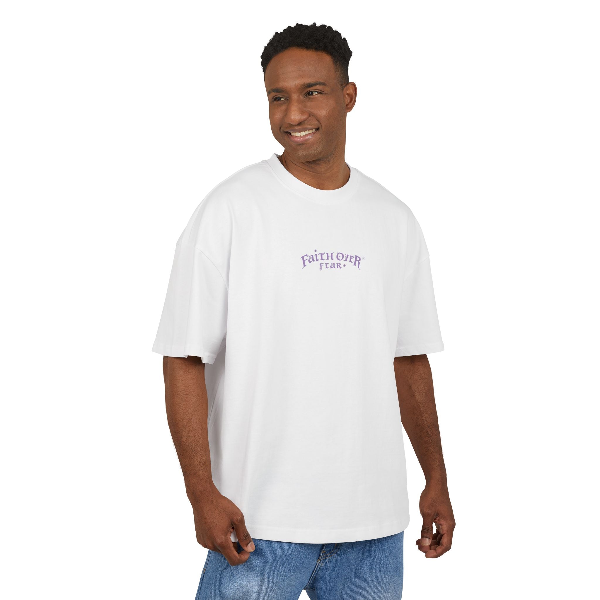 Faith Over Fear Logo (Lavendel) - Oversized Cotton Tee