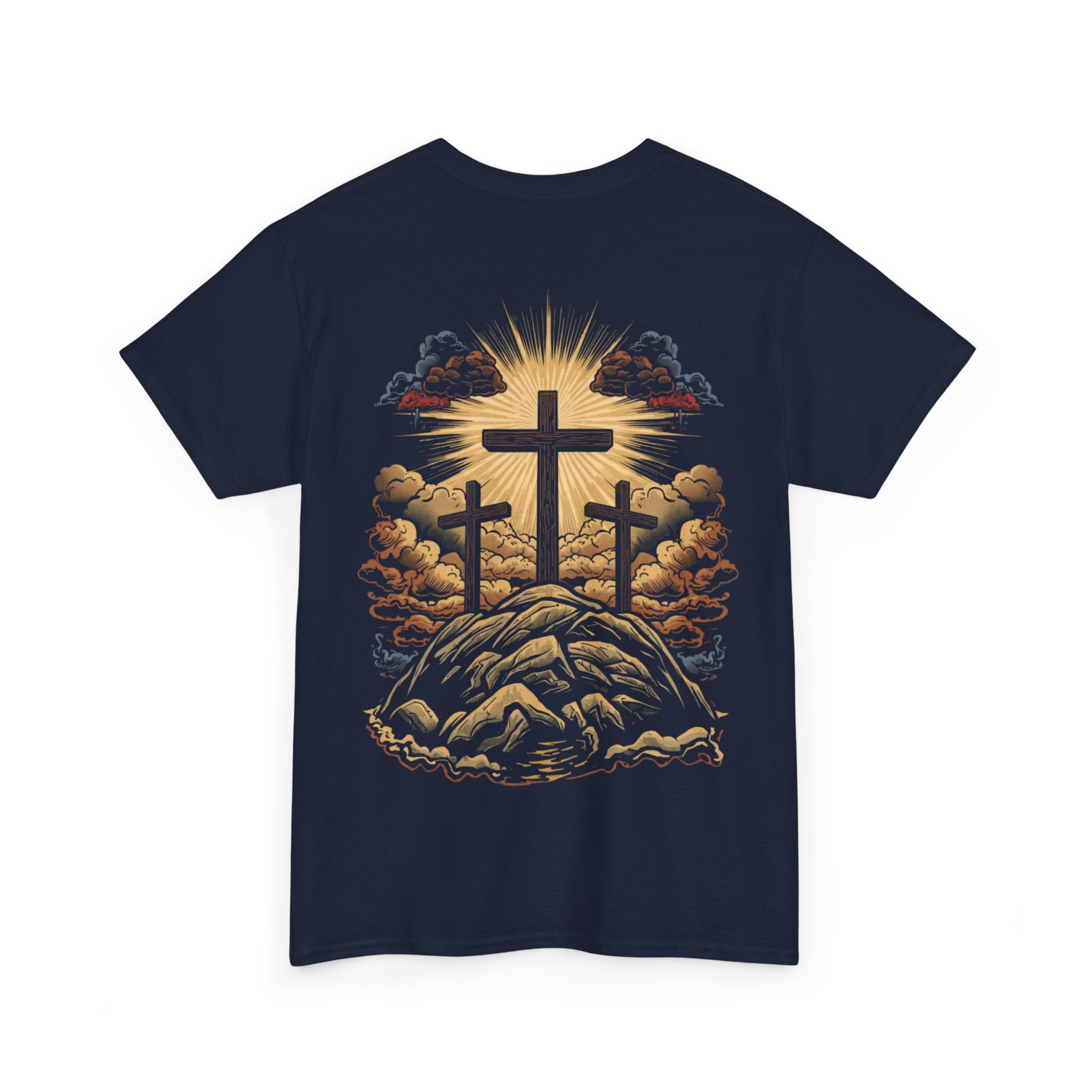Mount Calvary Unisex Heavy Cotton Tee, Inspirational T-Shirt, Christian Apparel, Religious Gift, Everyday Wear