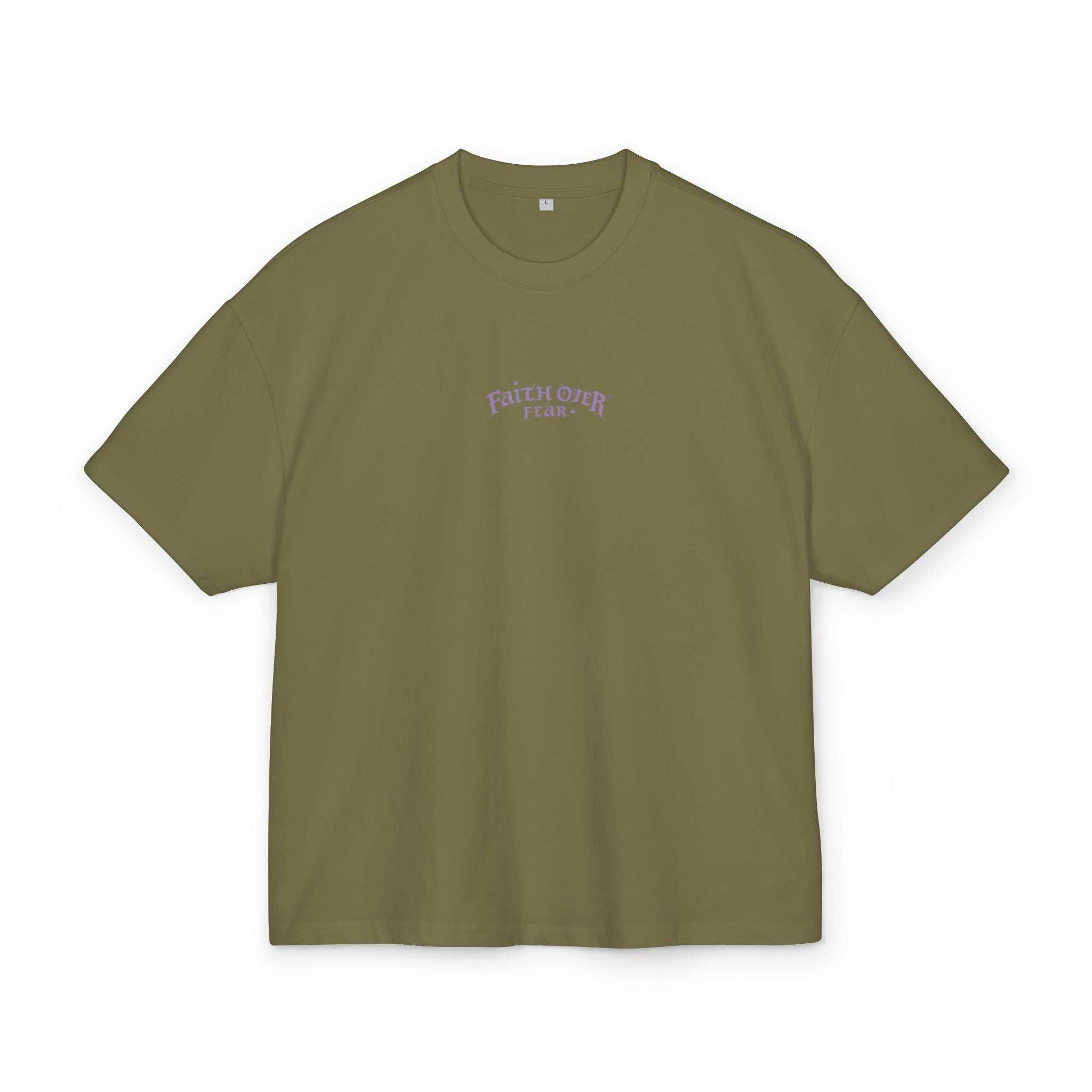 Faith Over Fear Logo (Lavendel) - Oversized Cotton Tee
