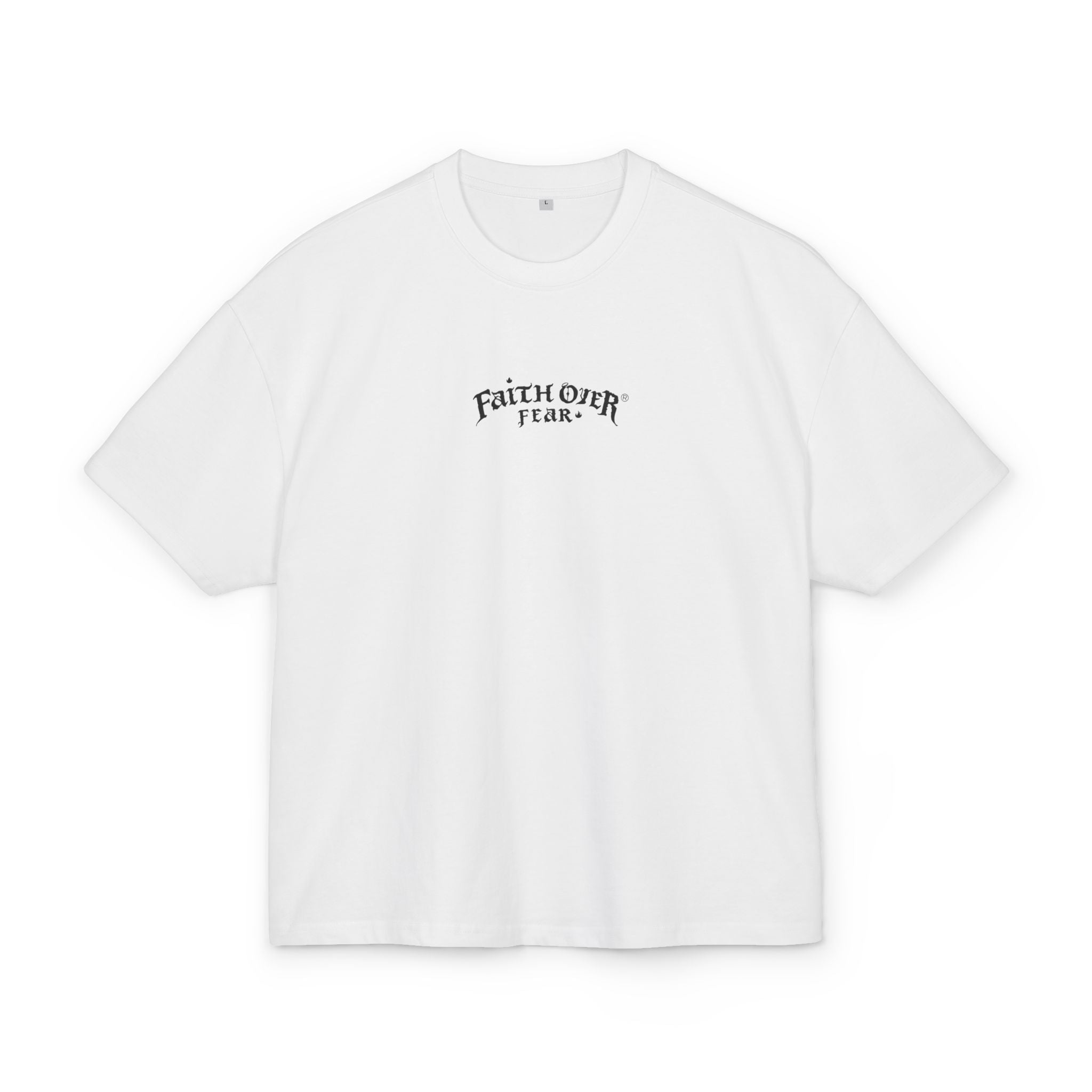 Faith Over Fear Logo - Oversized Cotton Tee