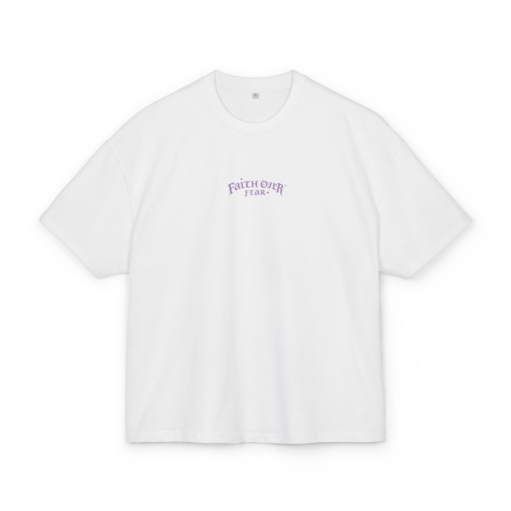 Faith Over Fear Logo (Lavendel) - Oversized Cotton Tee