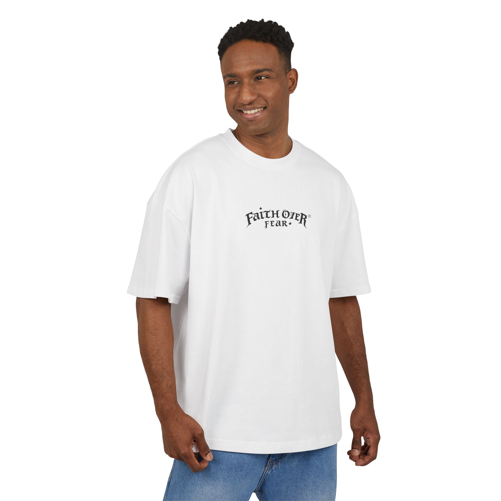 Faith Over Fear Logo - Oversized Cotton Tee