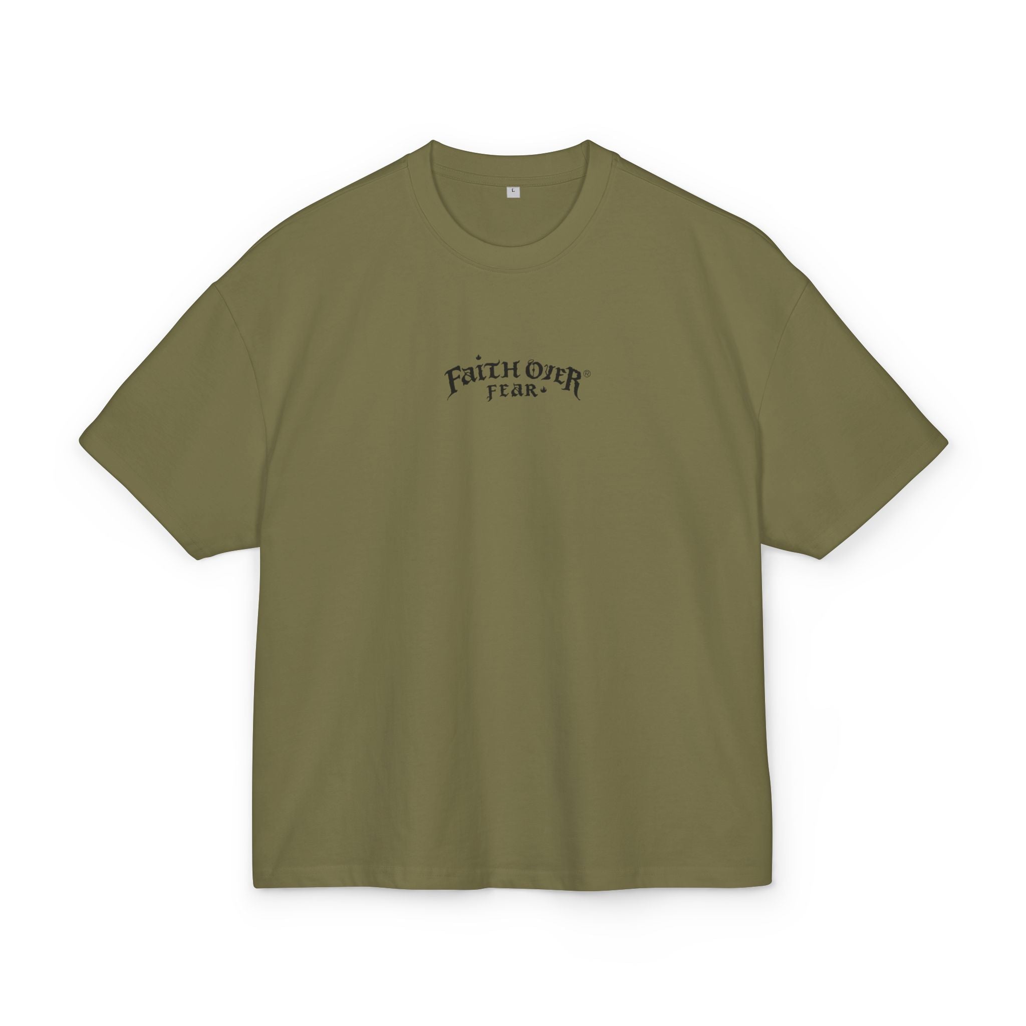 Faith Over Fear Logo - Oversized Cotton Tee