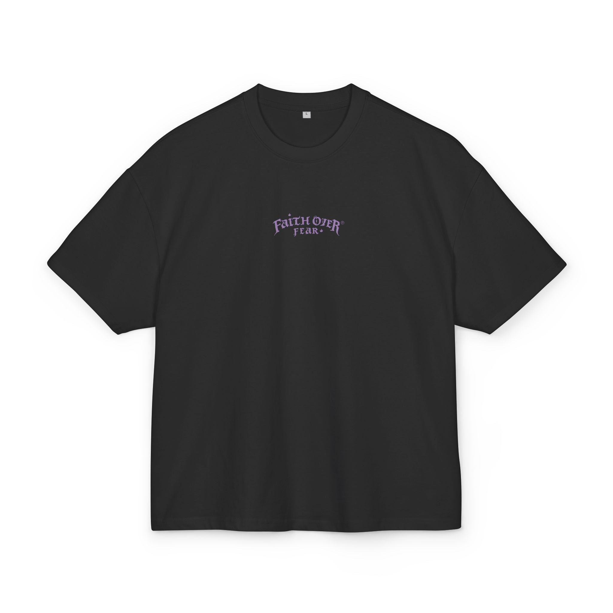 Faith Over Fear Logo (Lavendel) - Oversized Cotton Tee