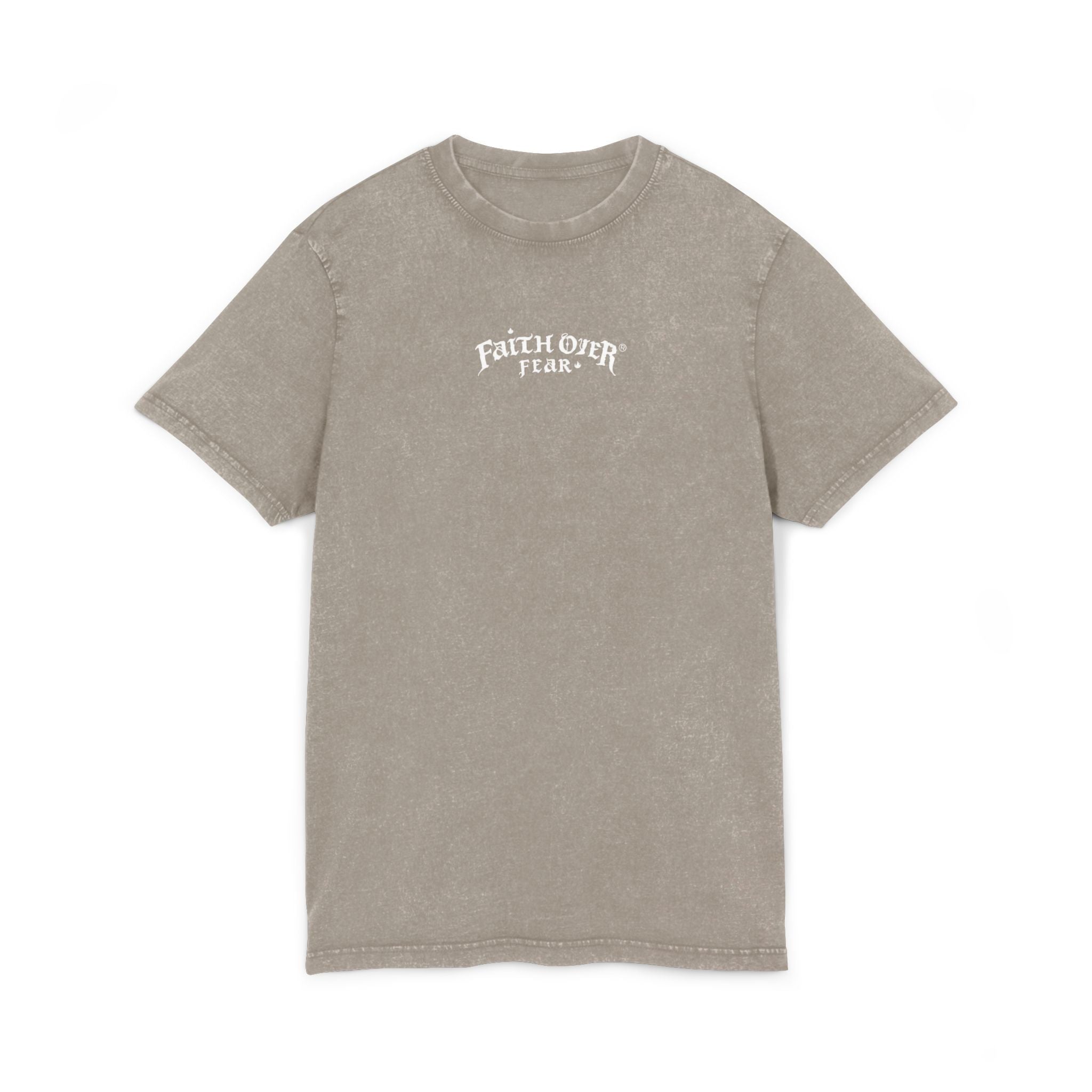 Faith over Fear (White) - Acid Washed Tee