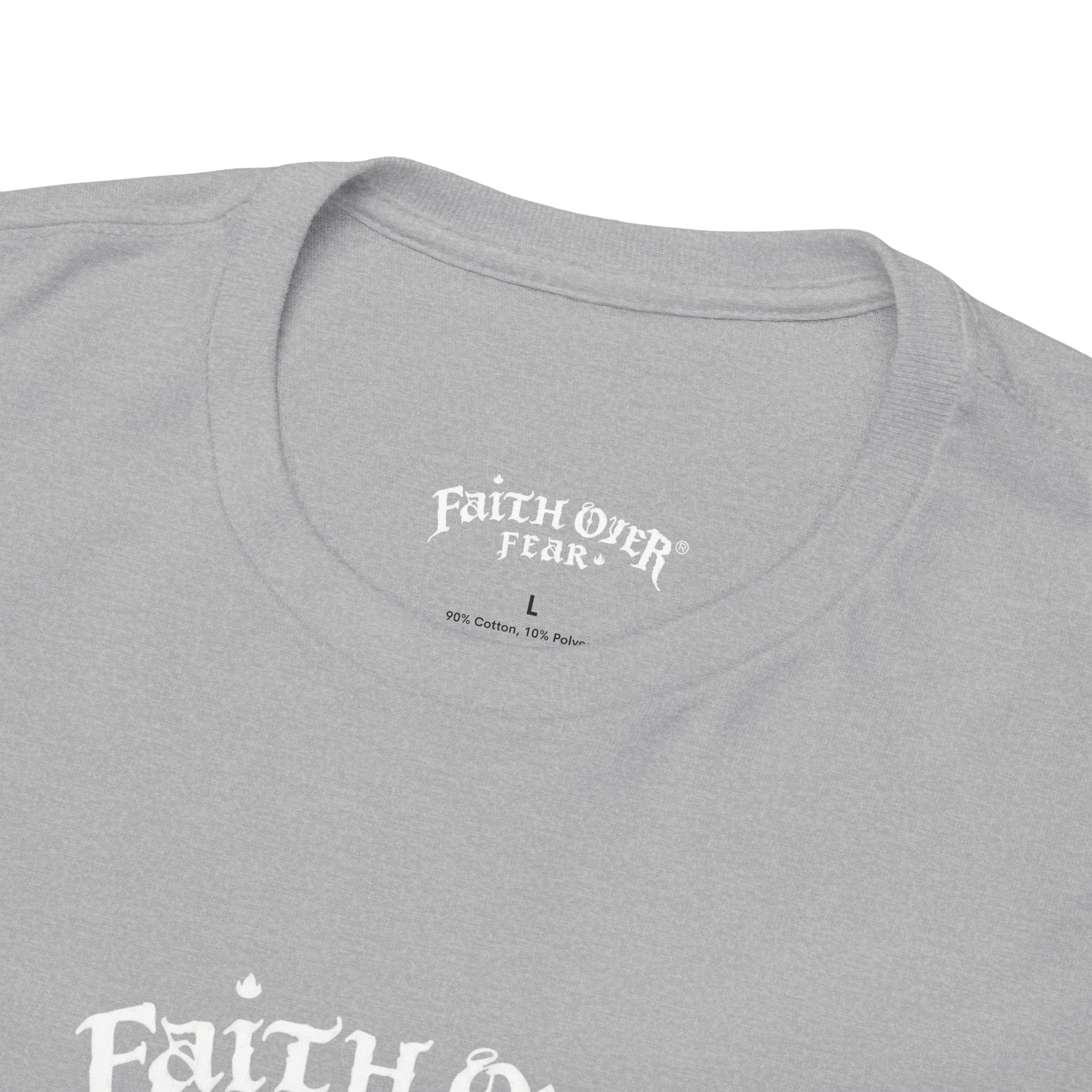 Faith Over Fear Logo (White) - Heavy Cotton Tee