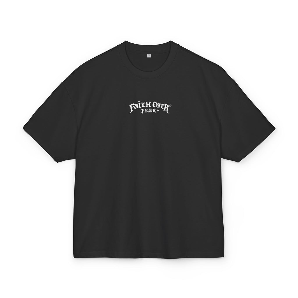 Faith Over Fear Logo - Oversized Cotton Tee