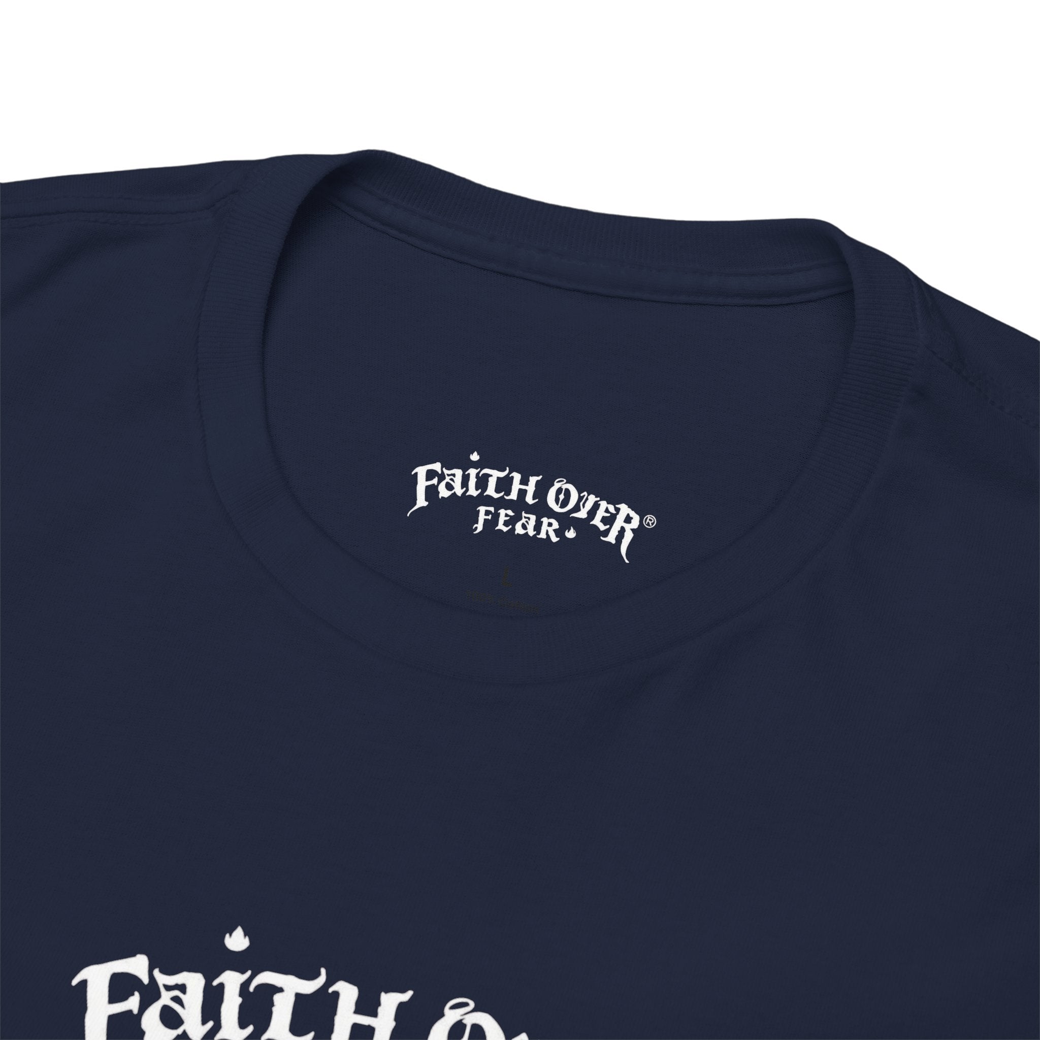 Faith Over Fear Logo (White) - Heavy Cotton Tee
