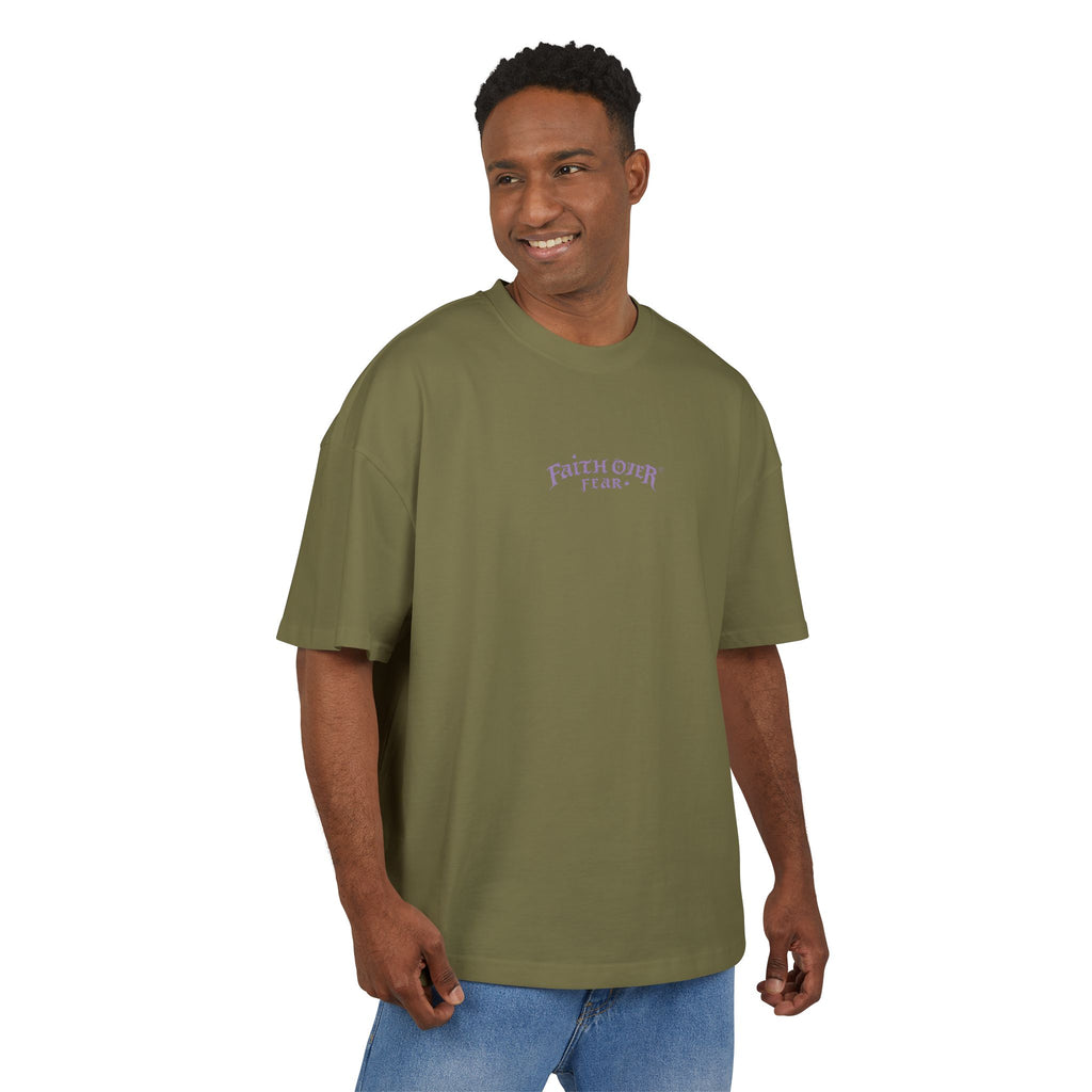 Faith Over Fear Logo (Lavendel) - Oversized Cotton Tee