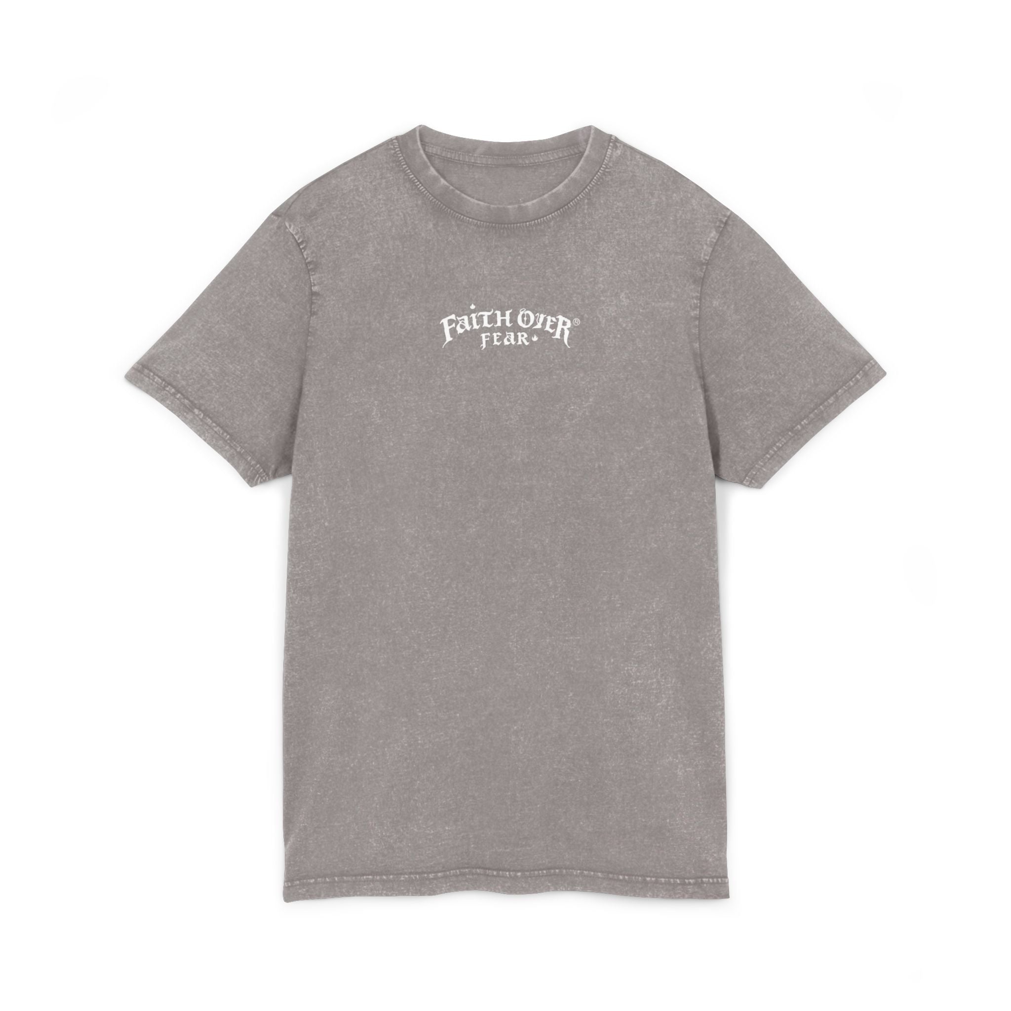 Faith over Fear (White) - Acid Washed Tee