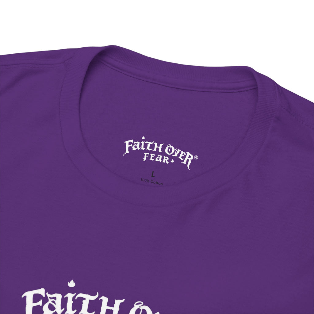 Faith Over Fear Logo (White) - Heavy Cotton Tee