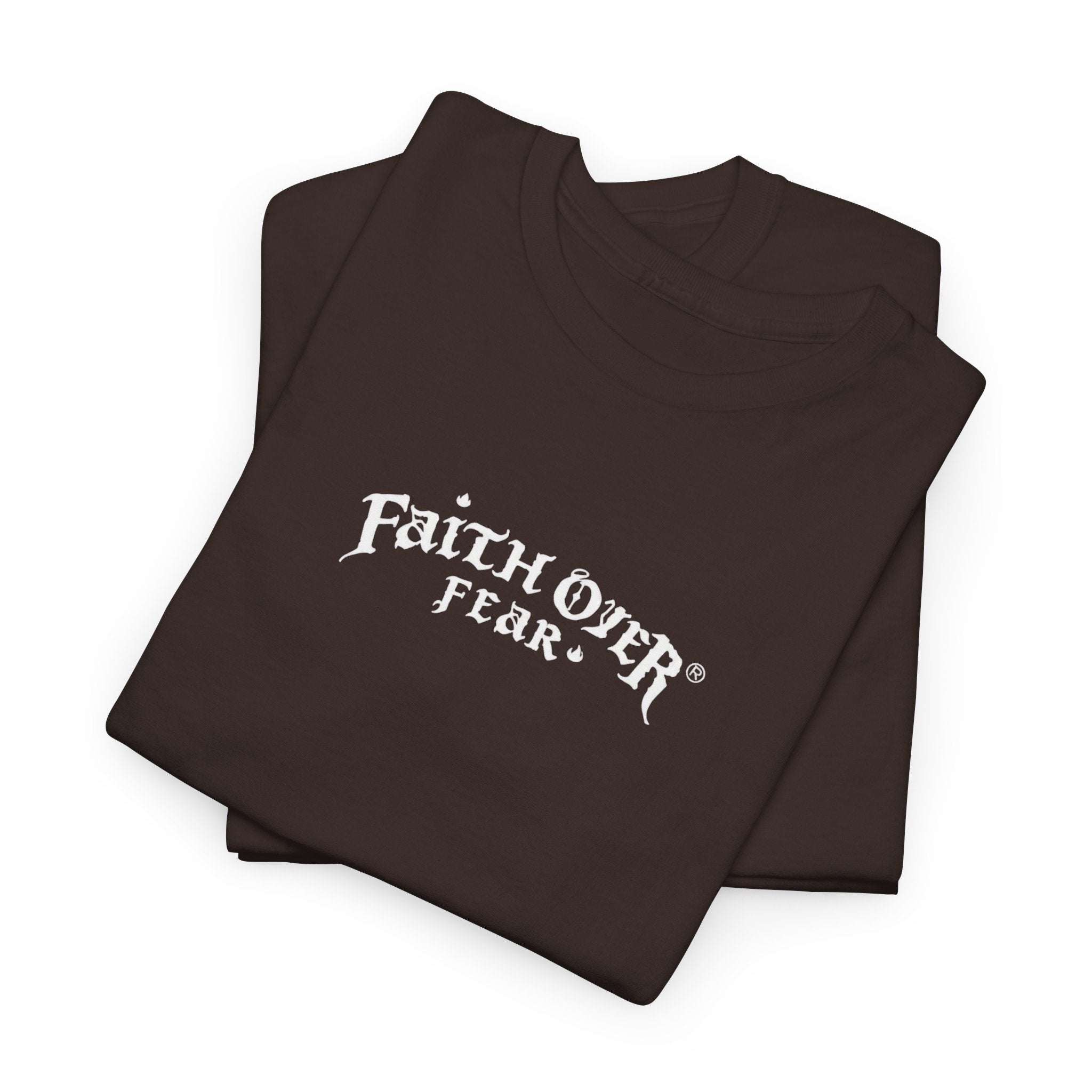 Faith Over Fear Logo (White) - Heavy Cotton Tee