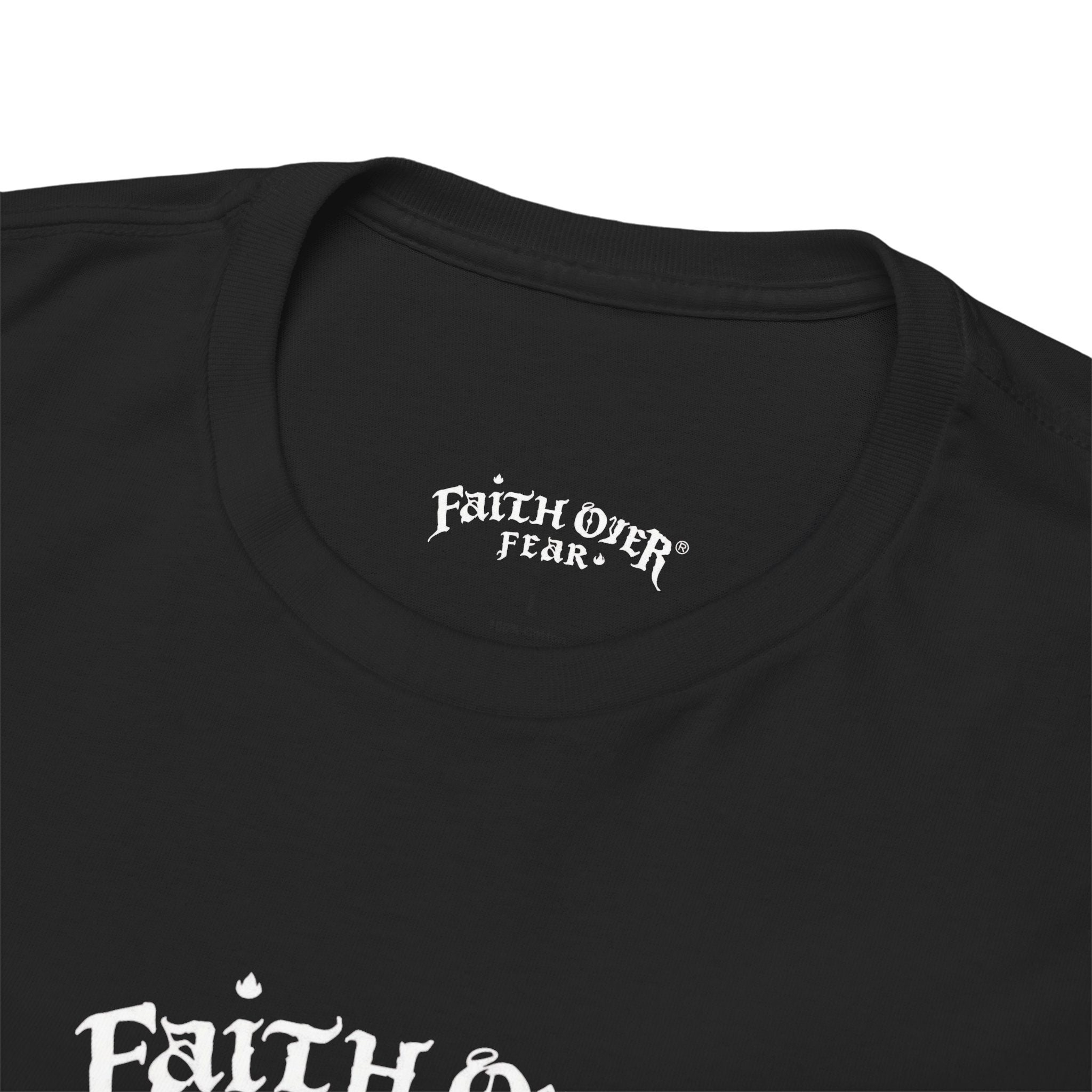 Faith Over Fear Logo (White) - Heavy Cotton Tee