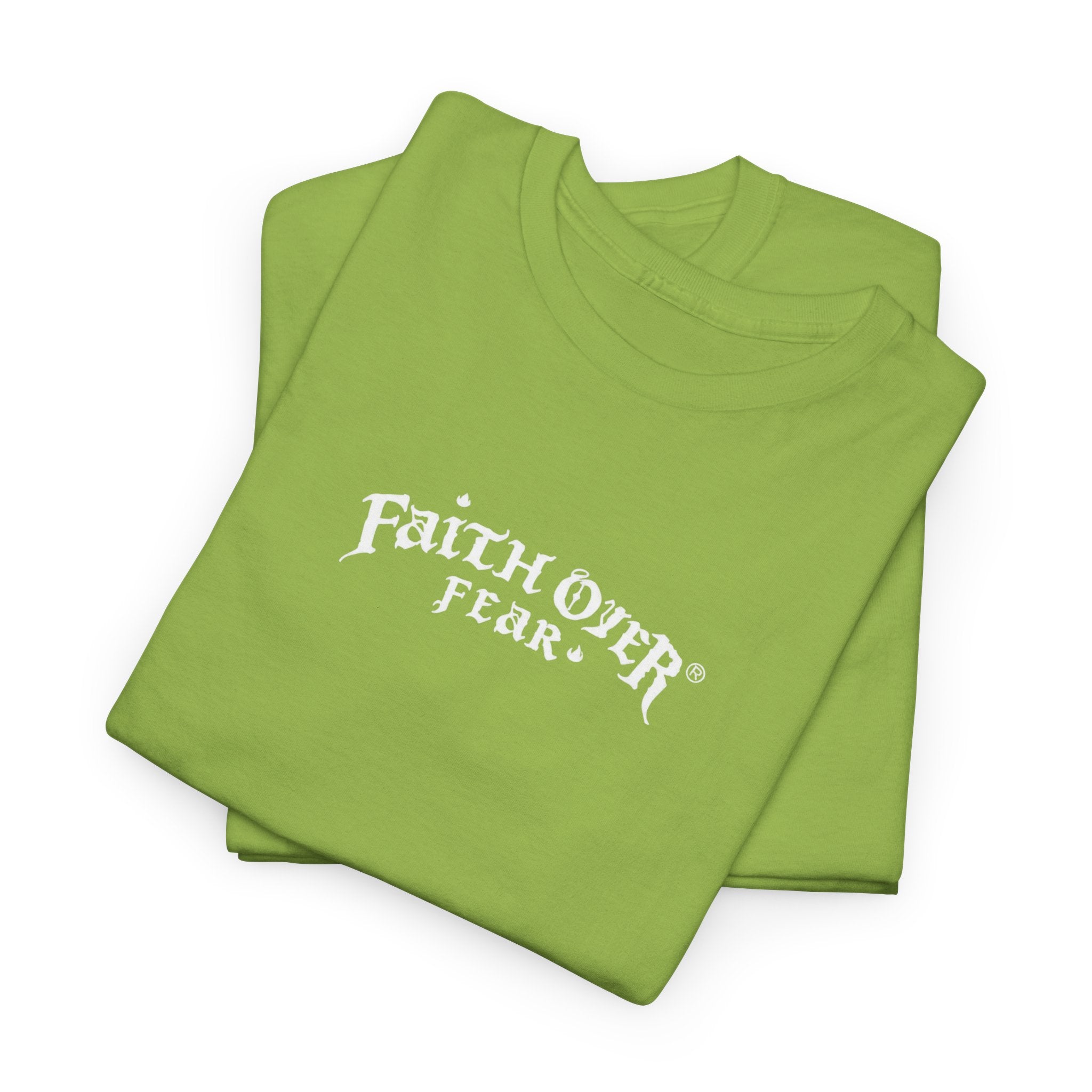 Faith Over Fear Logo (White) - Heavy Cotton Tee