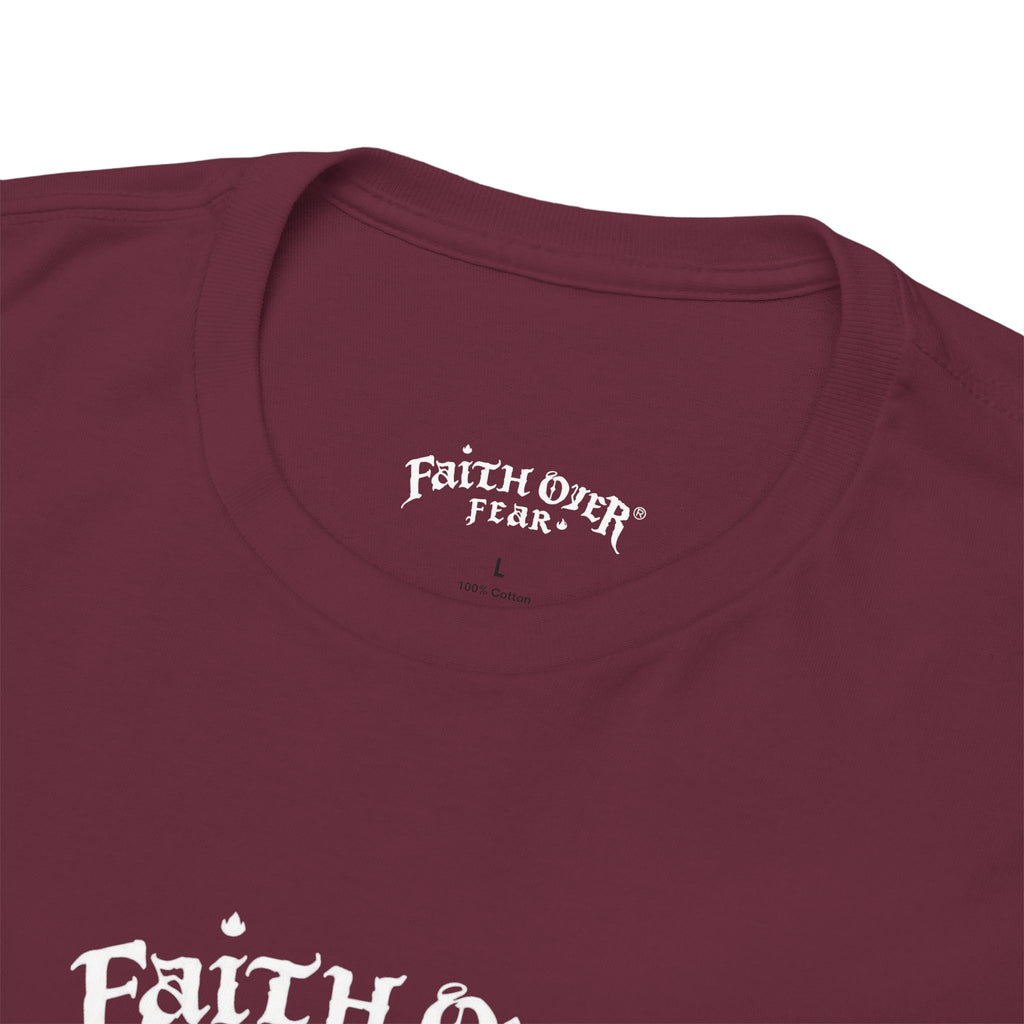 Faith Over Fear Logo (White) - Heavy Cotton Tee