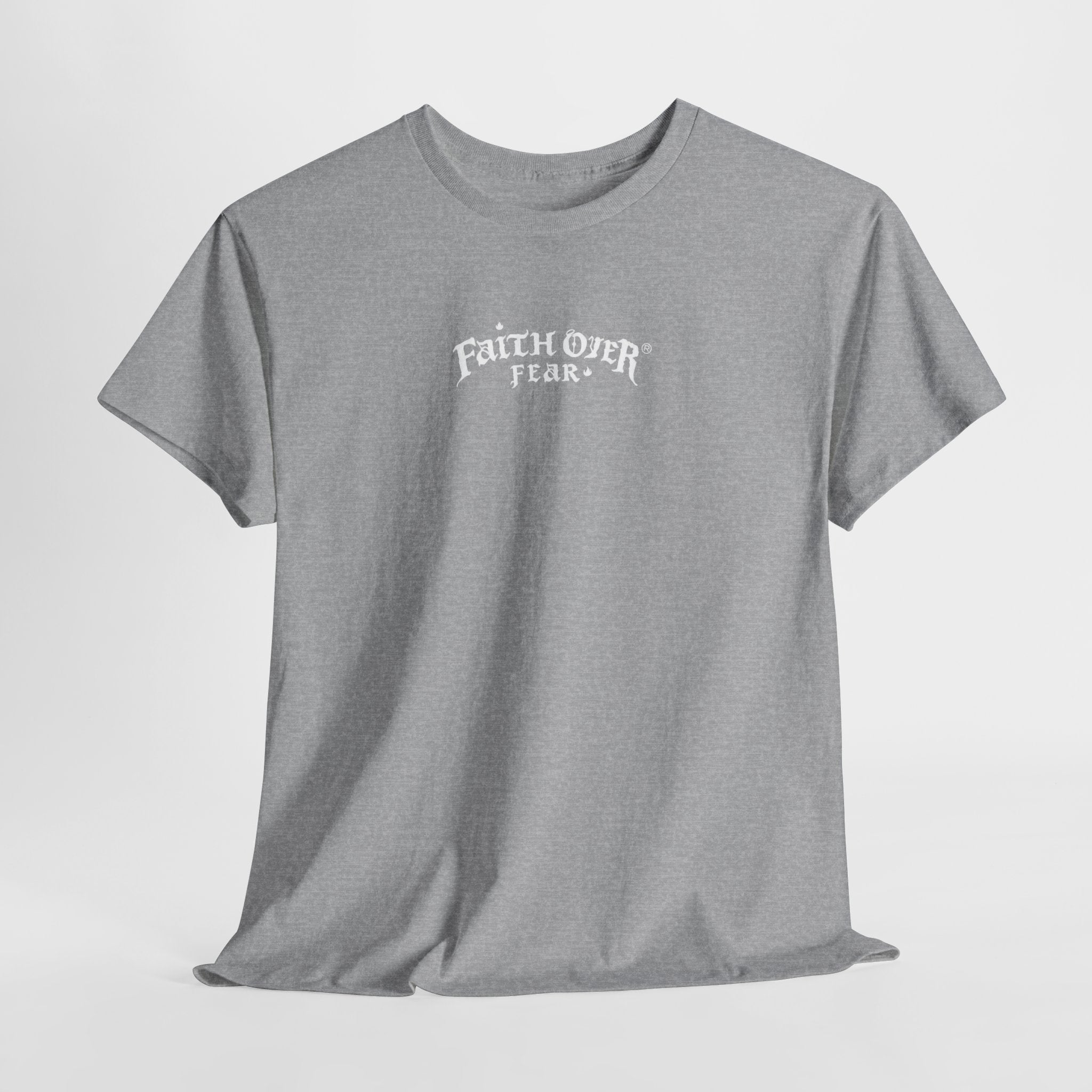 Faith Over Fear Logo (White) - Heavy Cotton Tee